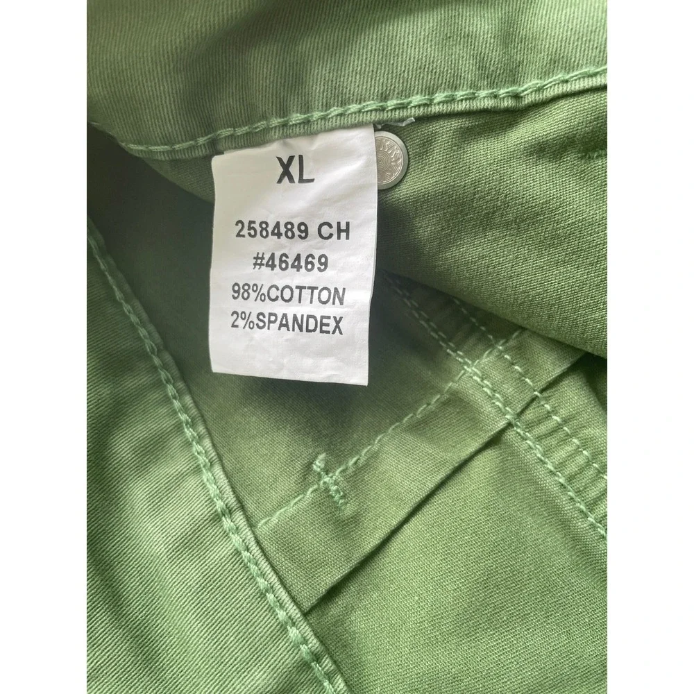 Flamingals Womens XL Sage Green Wide Leg Utility Carpenter Capri pants NEW